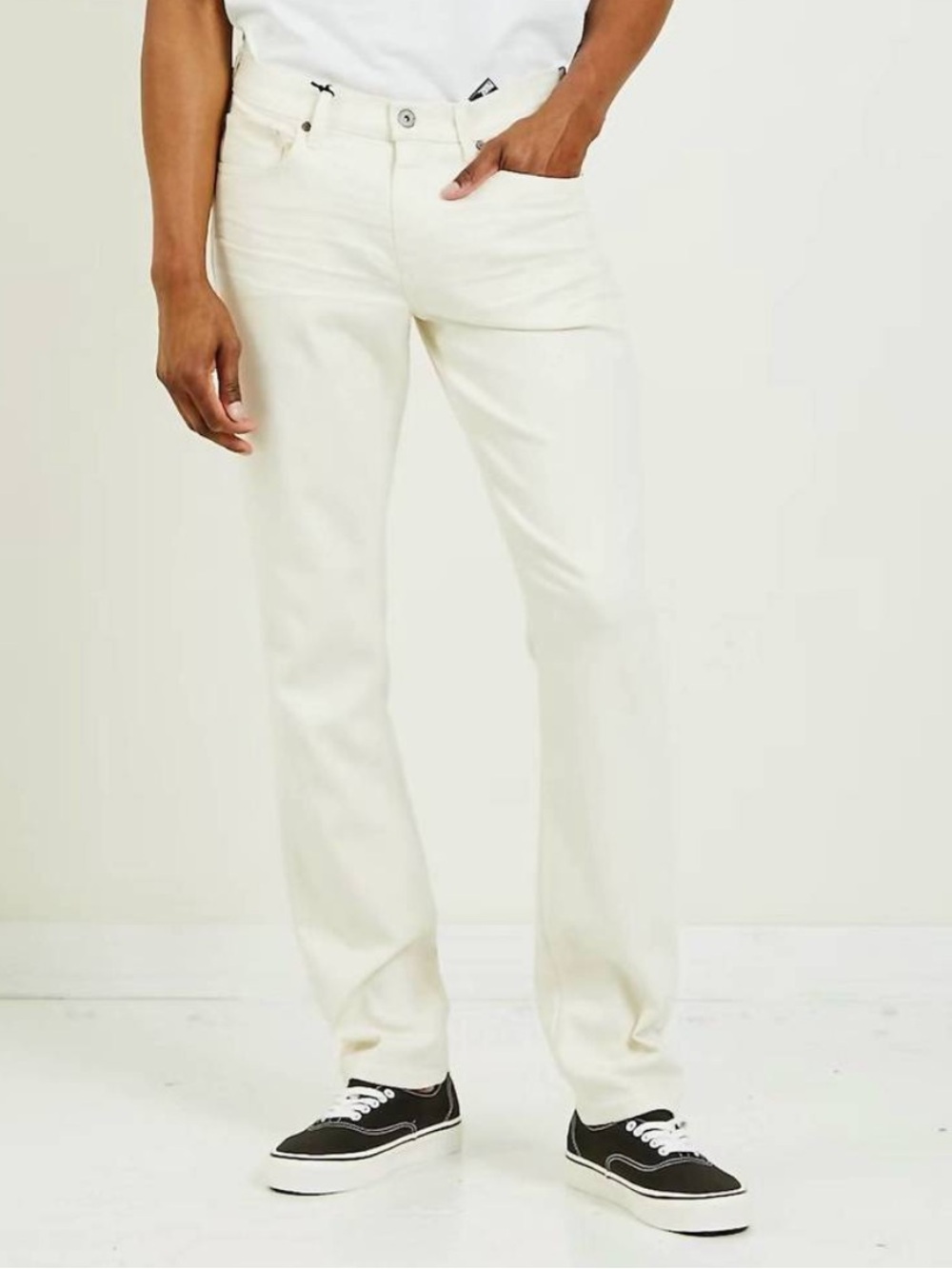 NEW PAIGE Men’s Federal Jeans in Iced Pearl Size 29 x 32 Off White NWT Denim